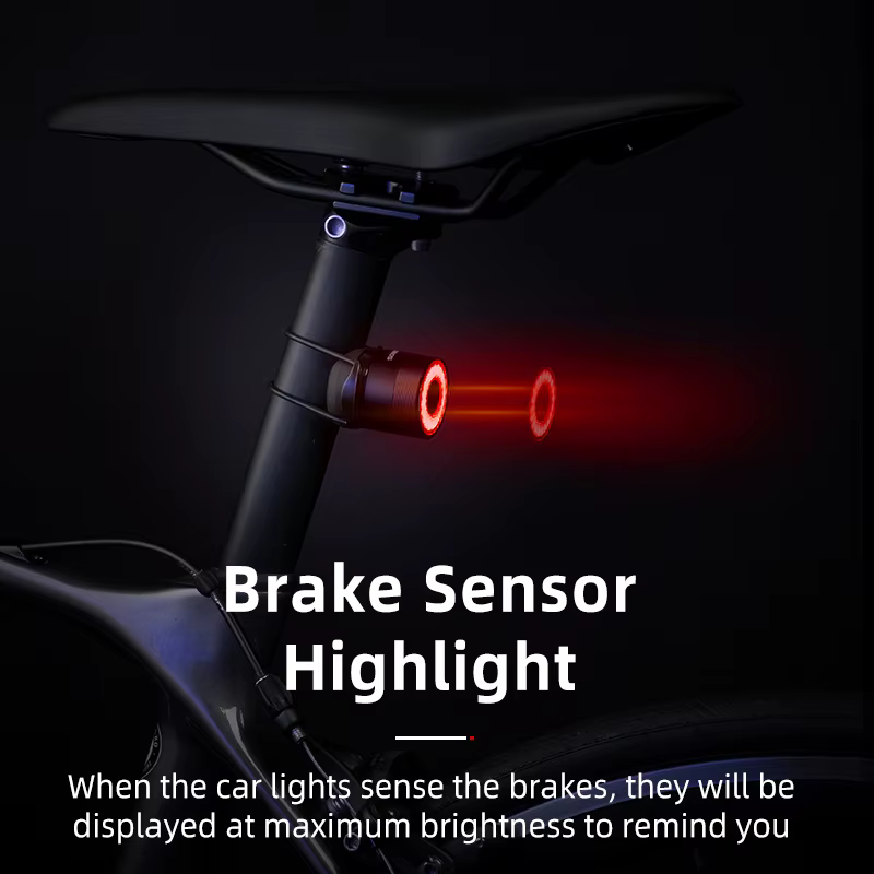 ROCKBROS frein intelligent feu arrière de vélo vtt tige de selle de route
