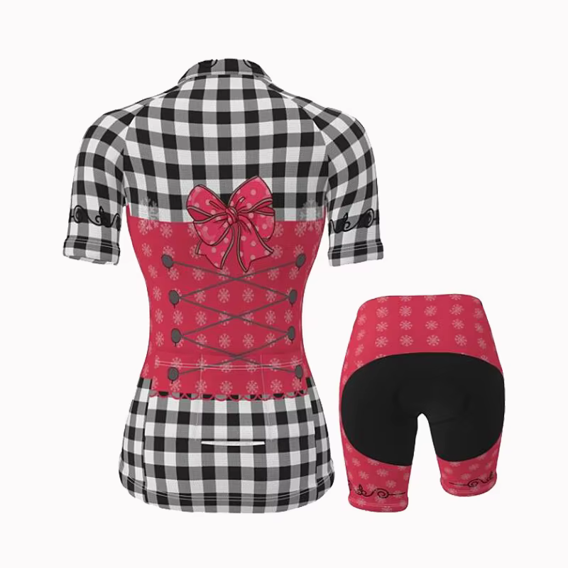 Ensemble gilet de cyclisme rose pour femmes