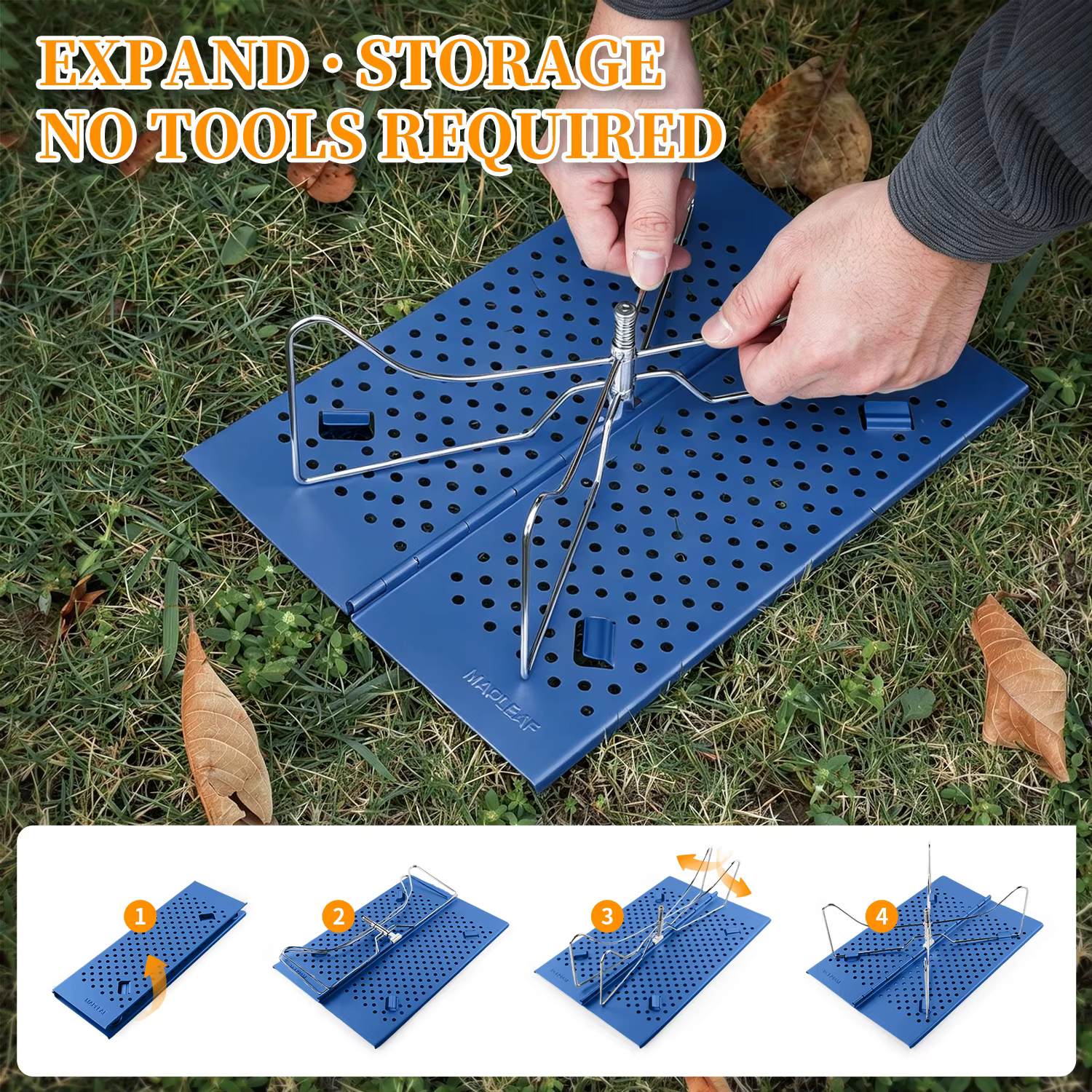 MAPLEAF table pliante ultralégère 300g alliage aluminium 30kg charge support X camping randonnée pique-nique voyage pêche compact portable sac argent 31x10.8x1.7cm sans outils plage balcon BBQ hiver 4