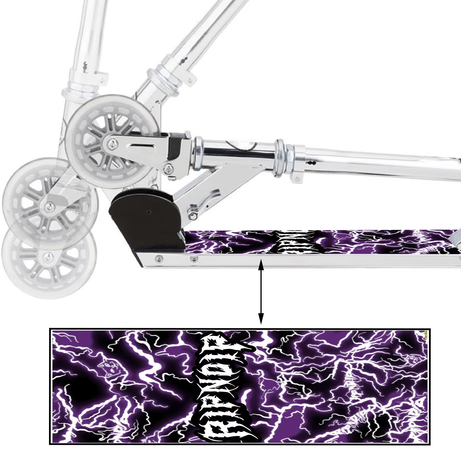 1 autocollant violet cool pour trottinette électrique
