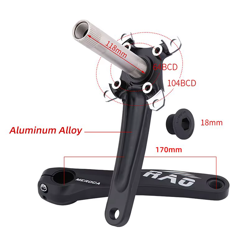 Vélo de montagne manivelle 170mm avec boîtier de pédalier 104BCD 34T 36T 38T