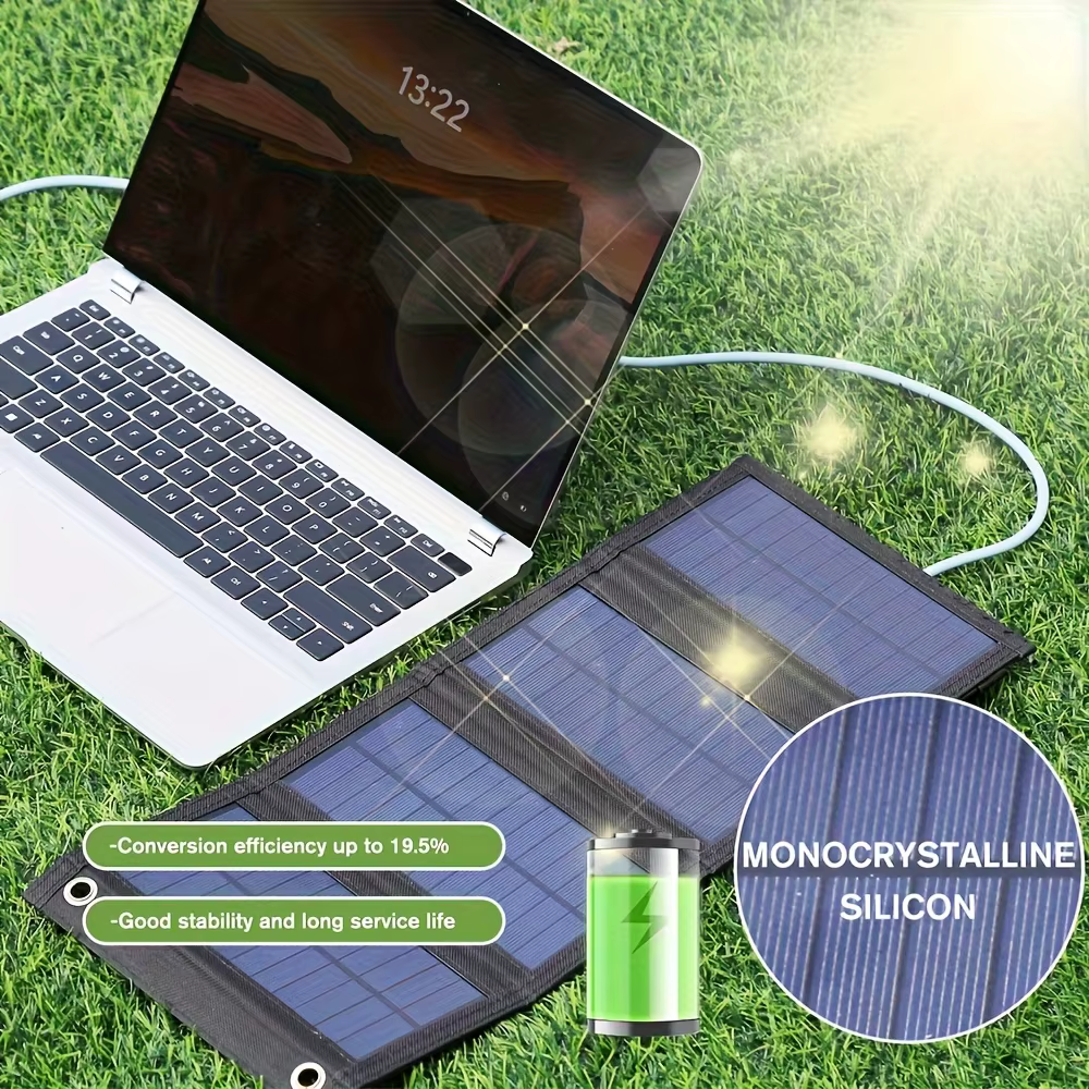 1 panneau solaire pliable pratique avec port USB 5V