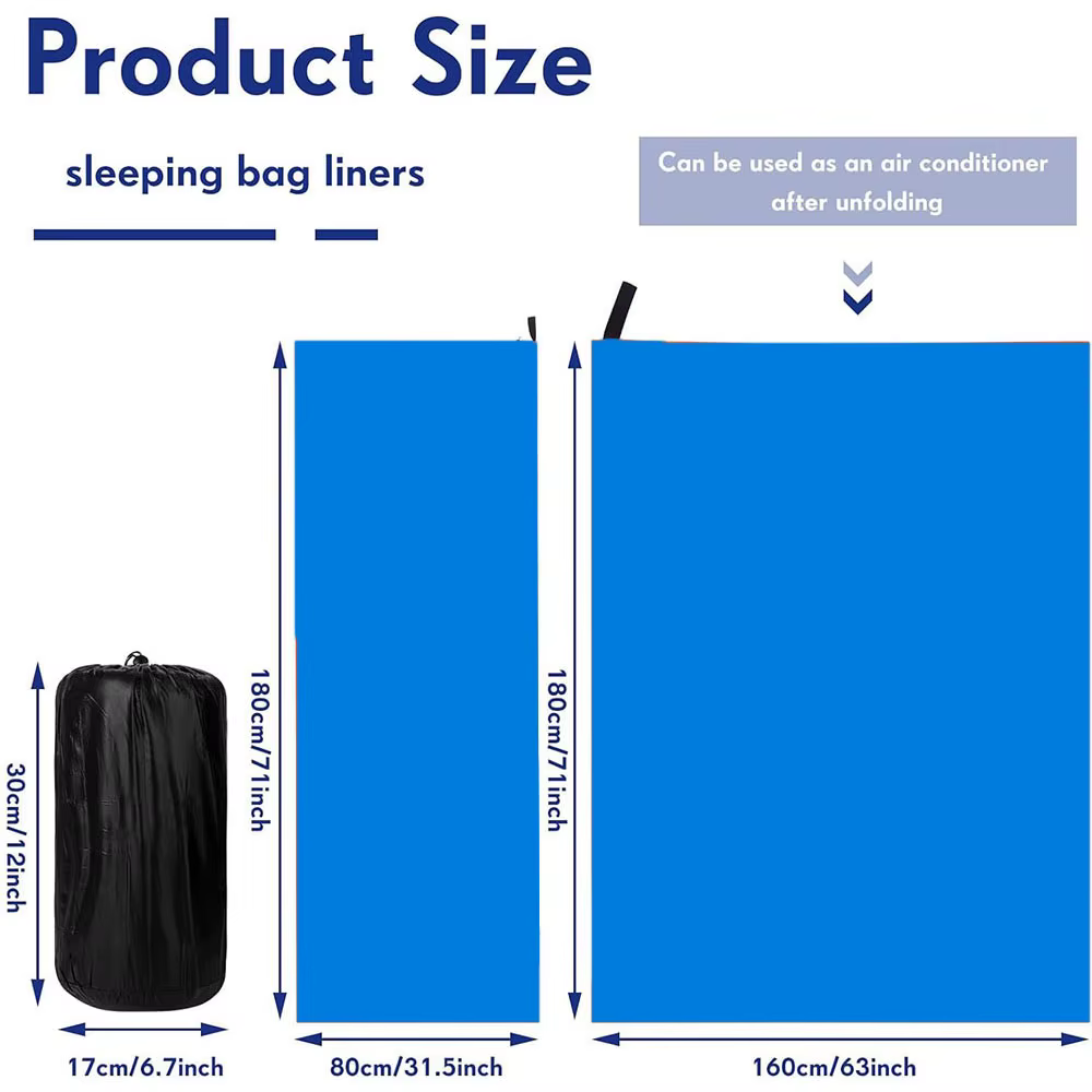 Sac de couchage en polaire pour l'extérieur, 180x80cm, sac de couchage simple en duvet, doublure intérieure, sac de couchage chaud, fournitures de camping et de voyage en plein air