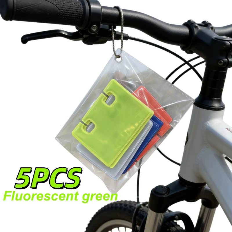 Accessoire de sécurité pour la conduite de vélo de nuit, 5 pièces, pendentif d'avertissement réfléchissant rectangulaire haute visibilité pour siège de vélo