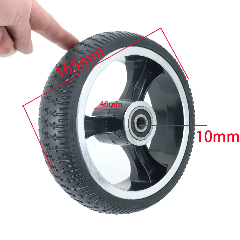 Pneus de trottinette électrique 6,5 pouces, pneu plein anti-explosion, roue auxiliaire, moyeu de roue en alliage d'aluminium, accessoires de modification