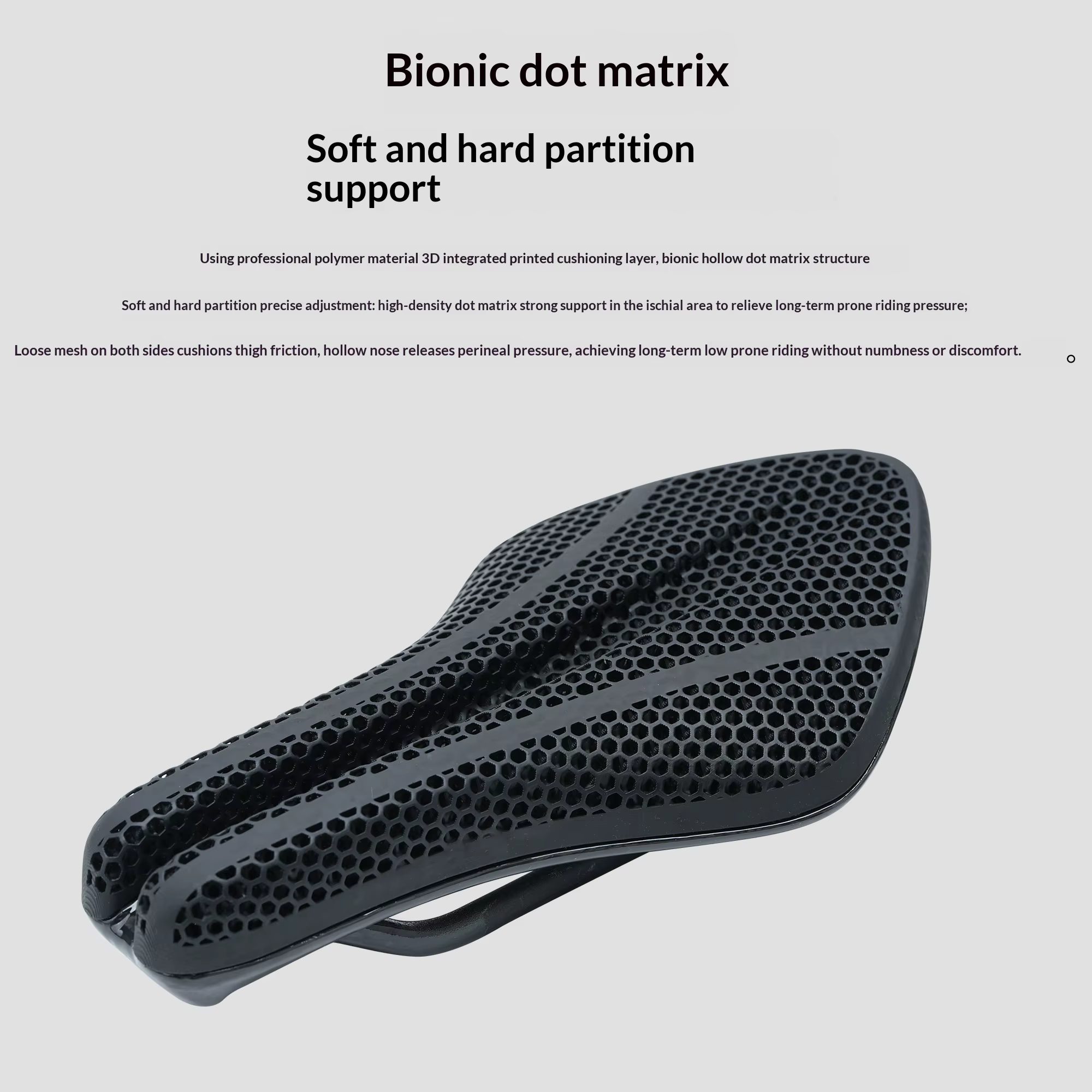 Selle de vélo en fibre de carbone RIRO imprimée en 3D