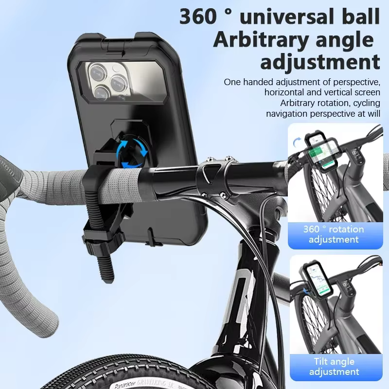 Support de téléphone portable étanche pour vélo électrique d'extérieur 360° °
