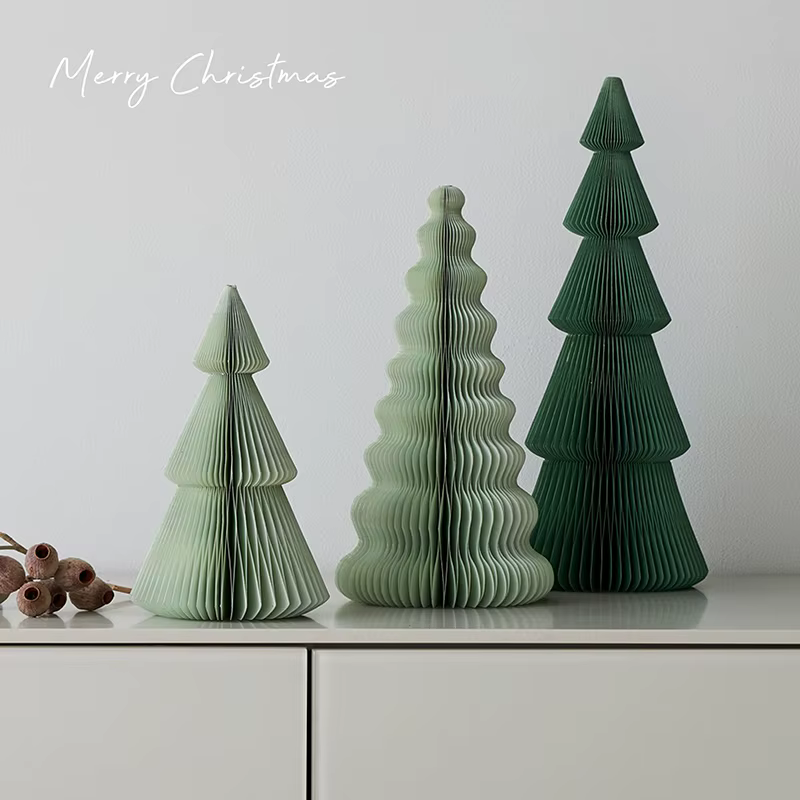 Décoration de sapin de Noël, ornements de sapin de Noël en papier nid d'abeille 3D, pendentifs suspendus pour sapin de Noël, décoration de fête de Noël et du Nouvel An