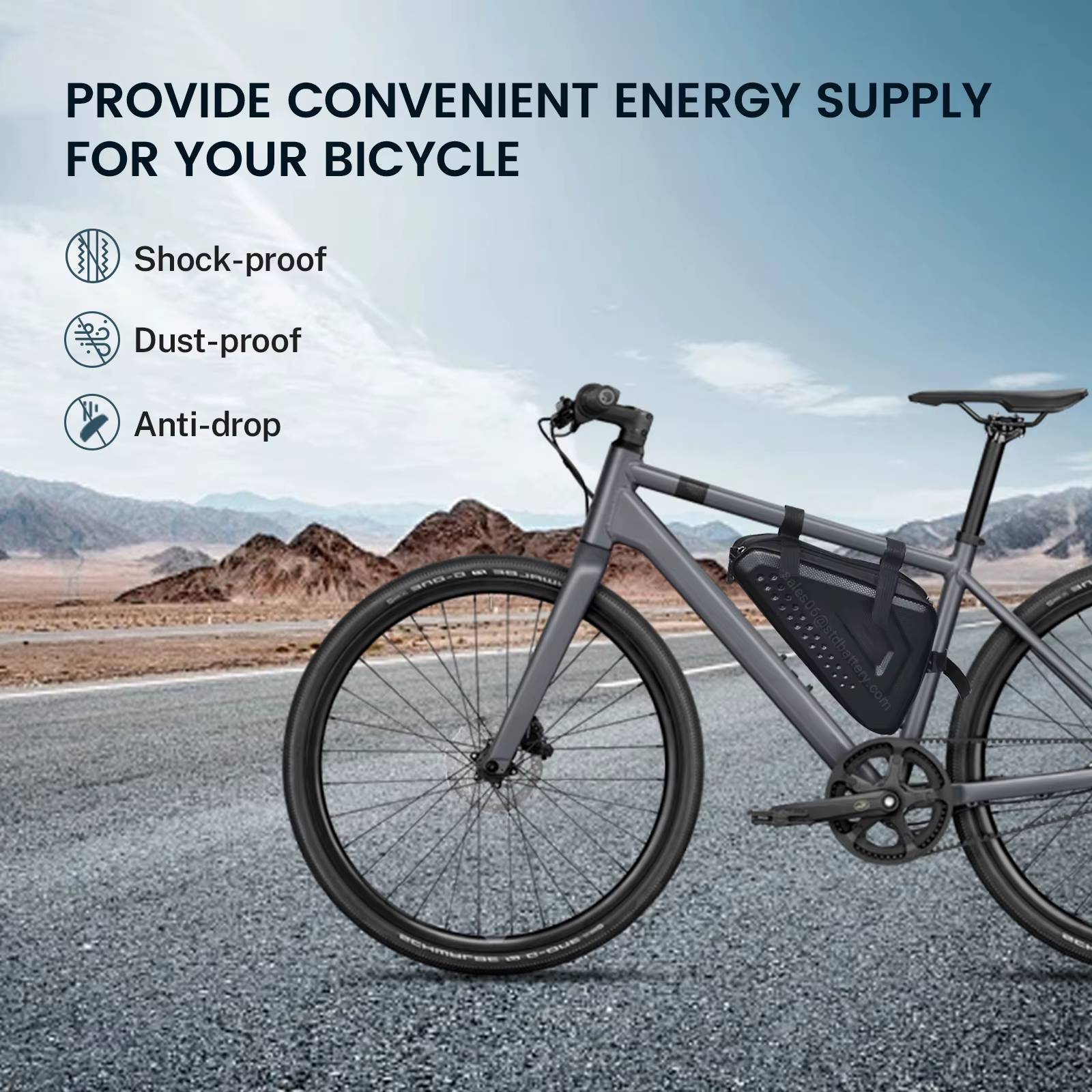 Batterie lithium-ion triangulaire pour moteur de vélo électrique