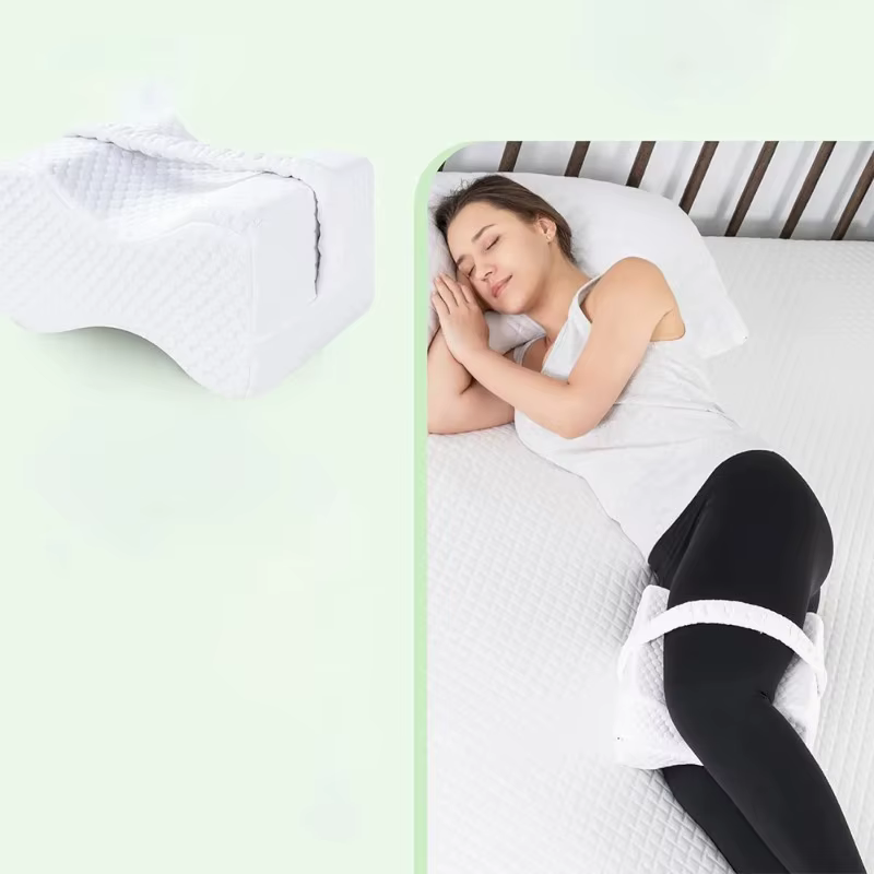 Oreiller pour dormeurs latéraux avec sangles, oreiller pour jambes et genoux en mousse à mémoire de forme douce, oreiller pour jambes en mousse à mémoire de forme pour dormeurs latéraux
