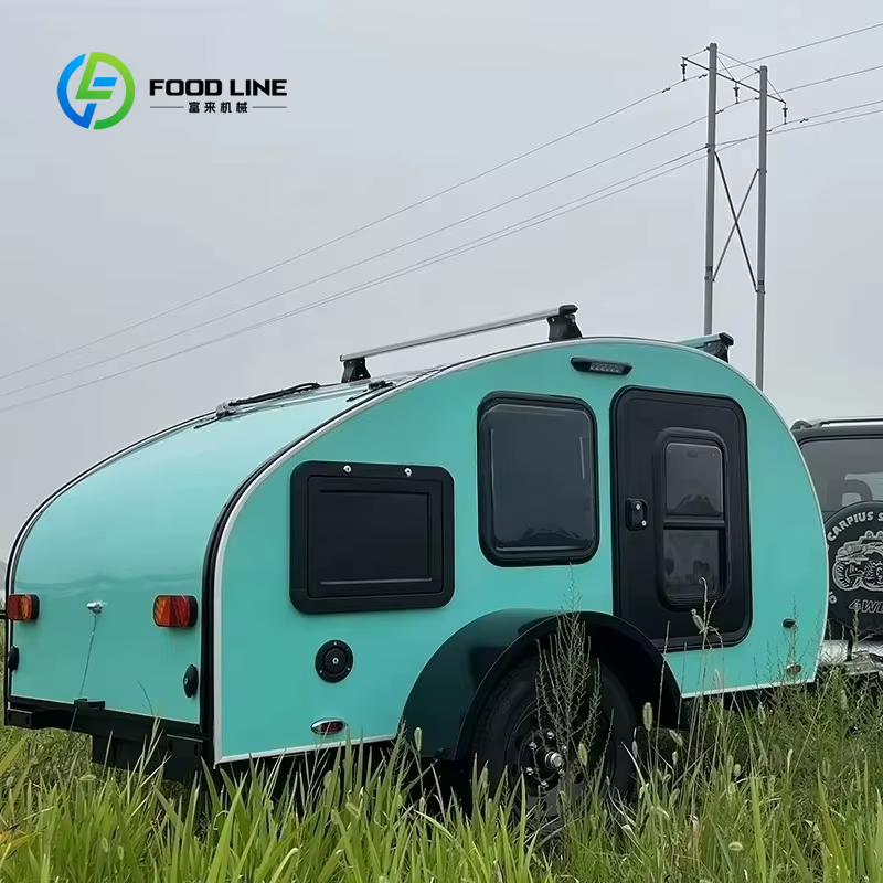 Caravane de voyage compacte personnalisée de haute qualité avec sacs de rangement, design robuste, pour voyages en camping, qualité supérieure