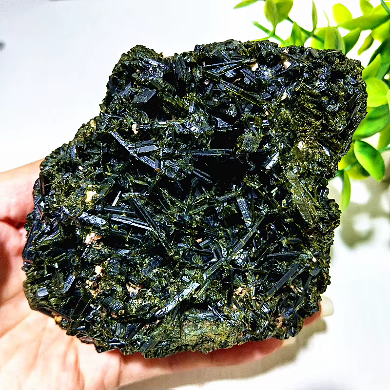 Cristal naturel Verdelite vert Tourmal pierre minérale gemmes méditation spirituelle exorcisme Feng Shui décoration de la maison