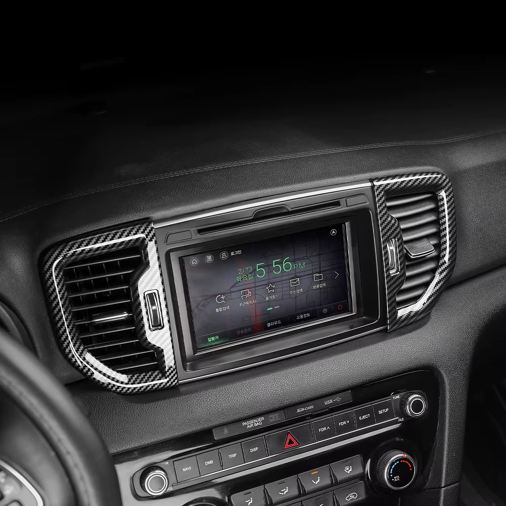 2 pièces d'accessoires intérieurs de voiture pour Kia Sportage 2015-2021, conduite à gauche, garniture de cache de ventilation centrale du tableau de bord en ABS