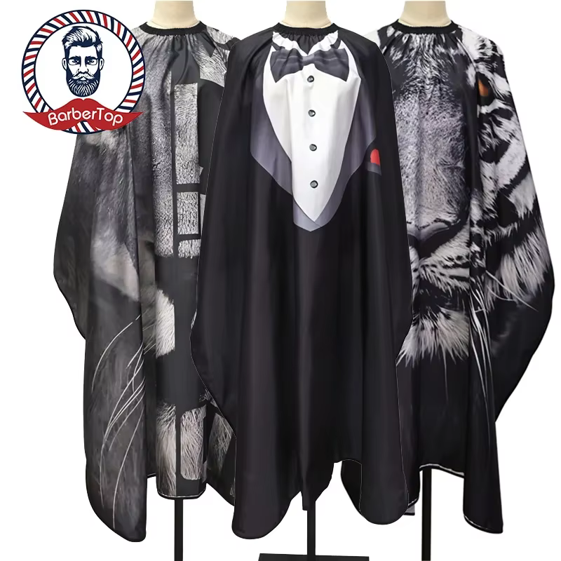Tablier de coiffeur en tissu pour coupe de cheveux, Cape de coupe de cheveux, robe de coiffure, manteau, accessoire de Salon de coiffure