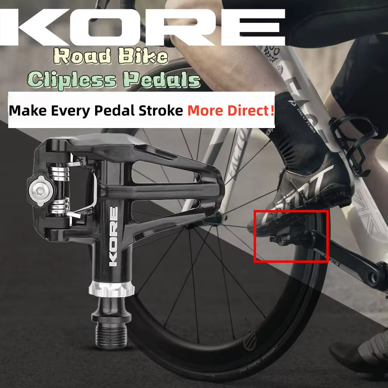 Pédales de vélo de route KORE avec système de blocage