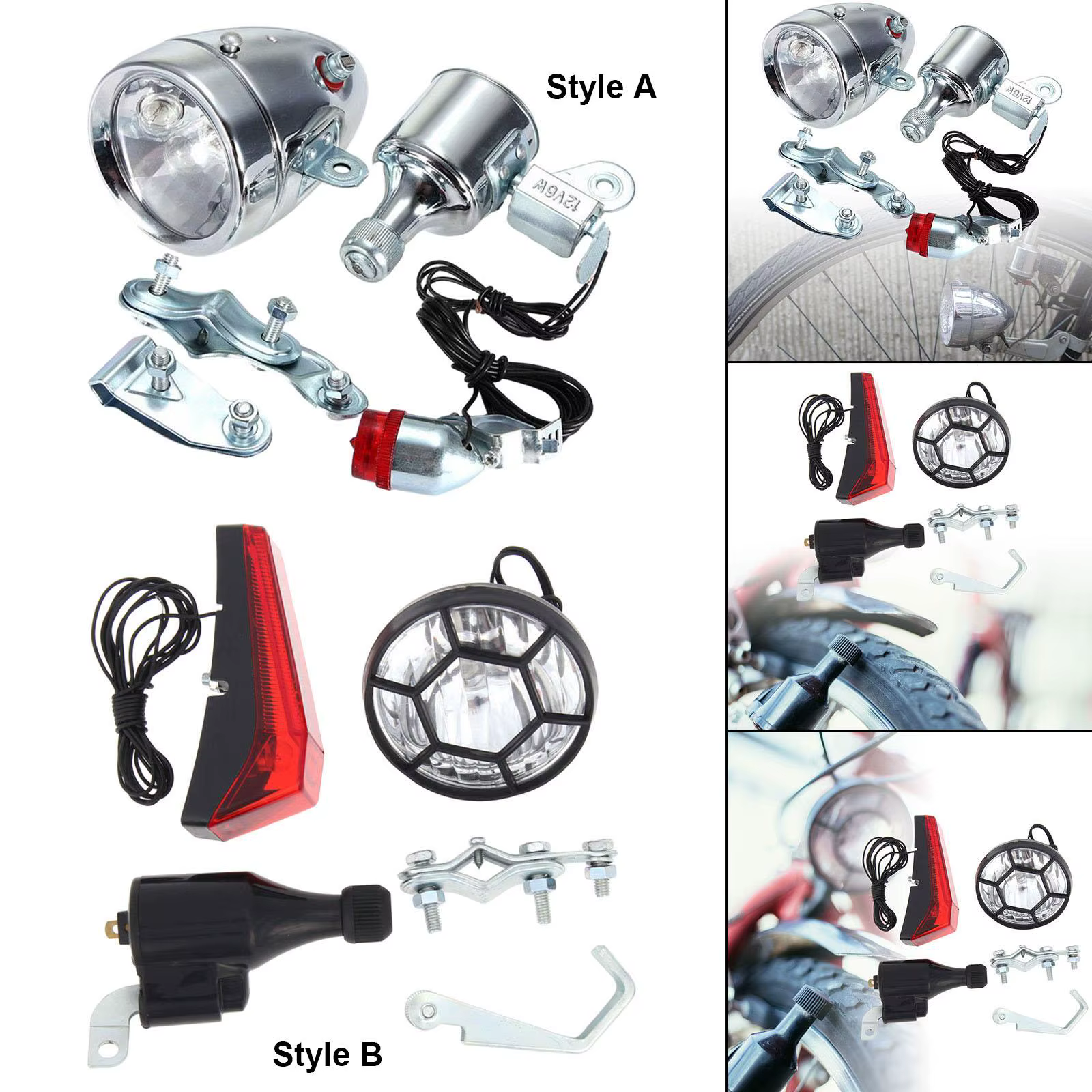 Ensemble d'éclairage de vélo Dynamo