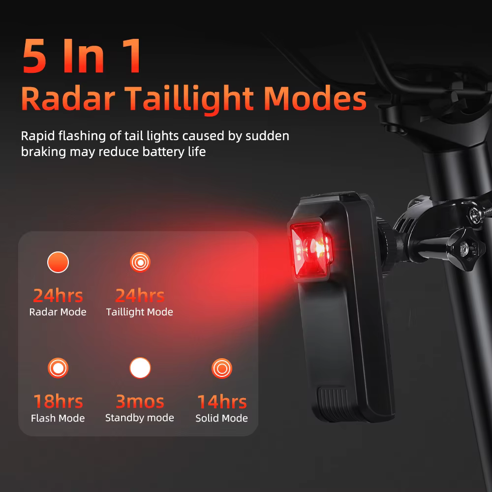 Enquêter arrière avec radar intelligent pour vélo