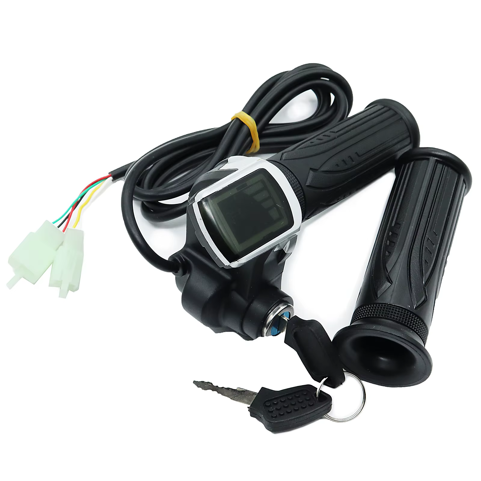 1 paire de poignées de réglage de la vitesse de l'accélérateur de vélo de Scooter électrique avec affichage de verrouillage à clé divide la poignée LCD 24V 36V 48V