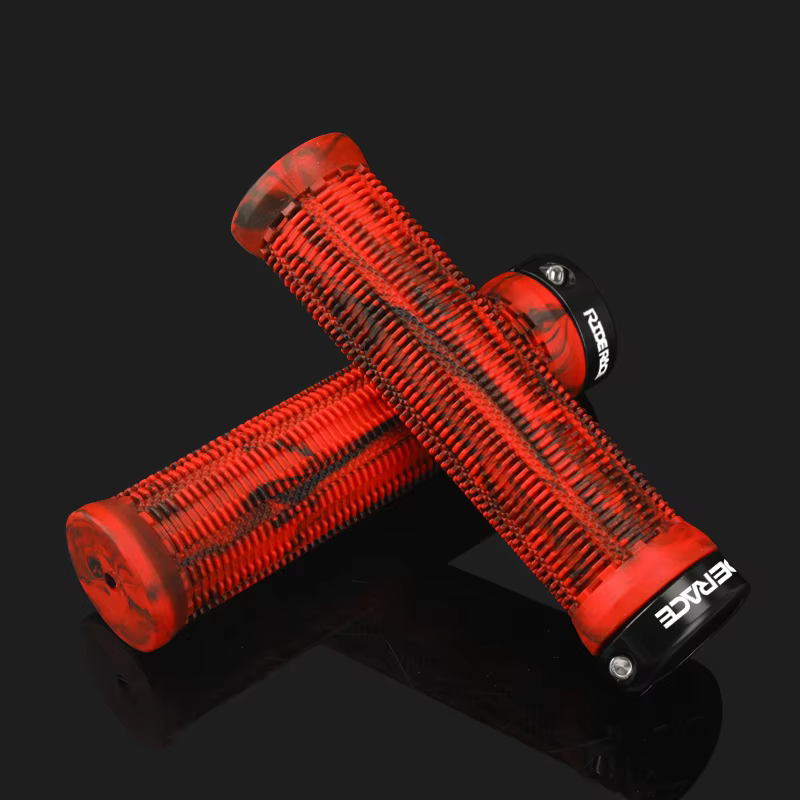 RIDERACE poignées de vélo verrouillage sur VTT poignée de barre couverture ergonomique couleur mixte antichoc TPR