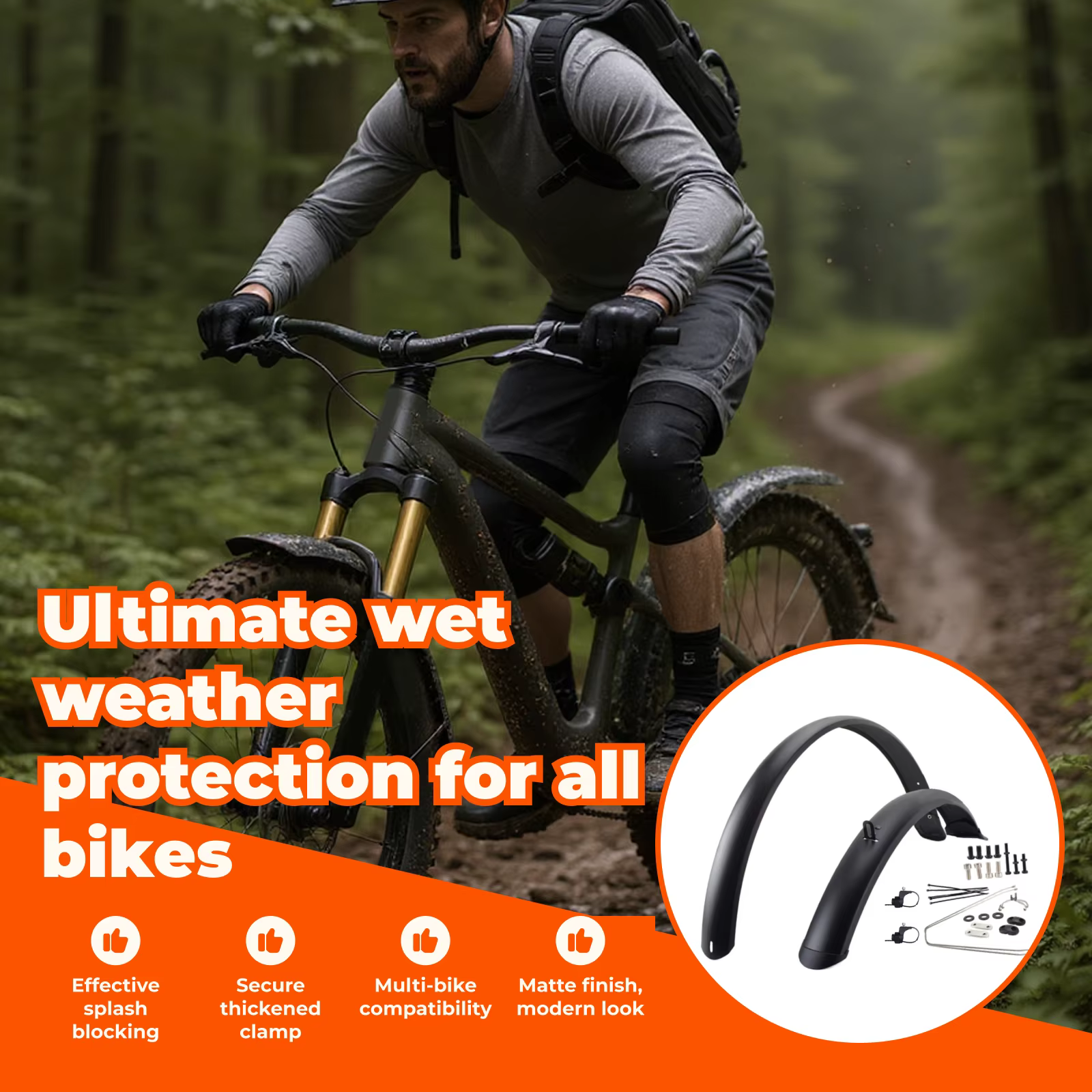 Ensemble de garde-boue pour vélo pour protection avant et arrière