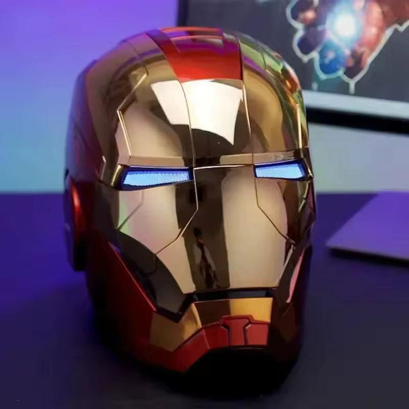 Casque Iron Man MK5 MK5 1:1 Contrôle vocal Avengers War Machine Cosplay avec lumière LED électronique Fermeture électronique Casque Iron Man Cadeau pour enfants
