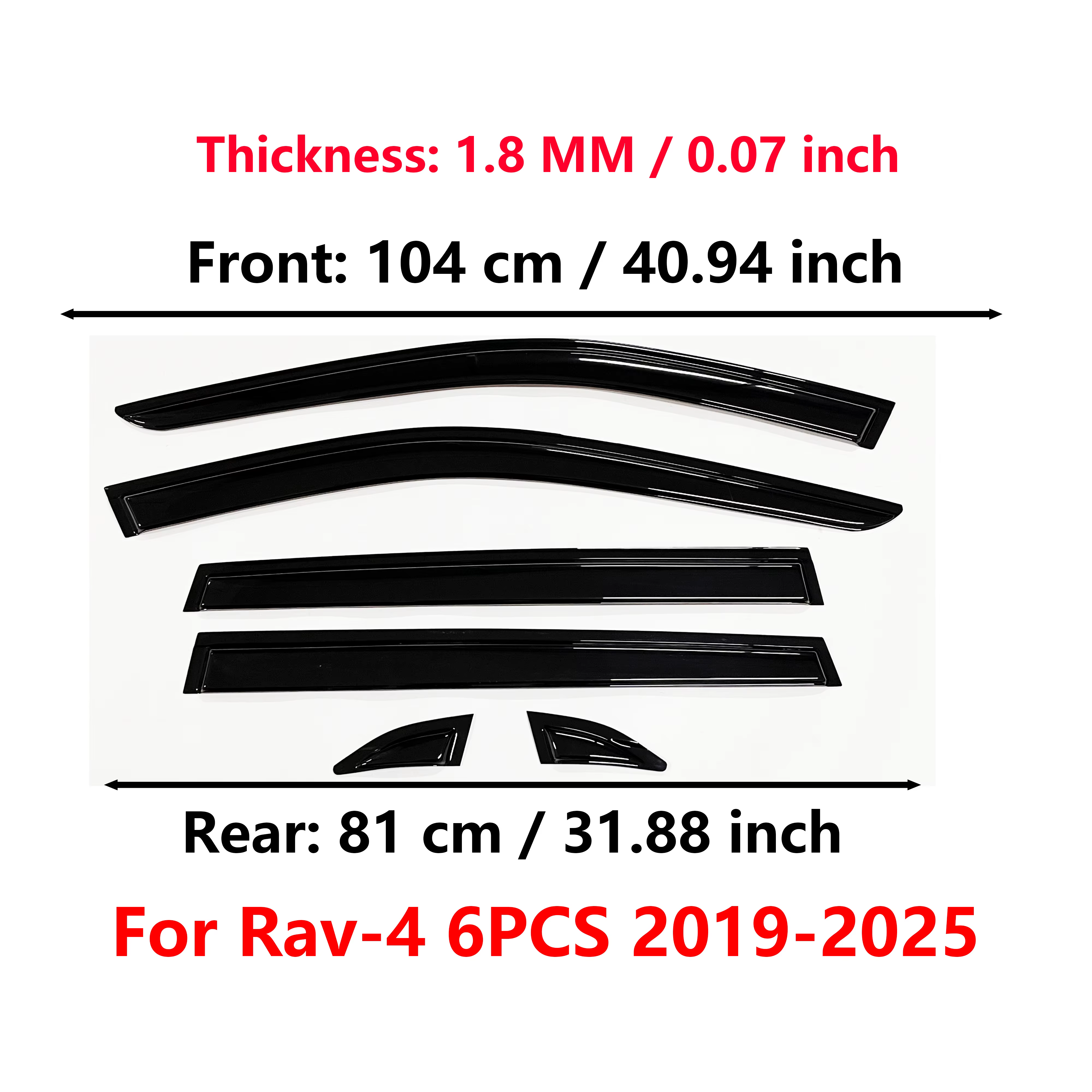6 pare-soleil de fenêtre de voiture dernier modèle pour RAV4 Rav-4 2019-2025, pare-pluie de fenêtre, déflecteurs de fenêtre