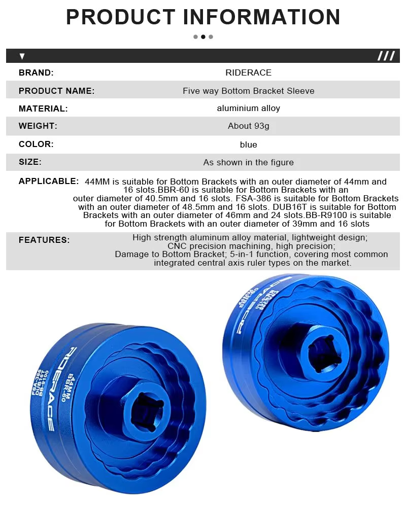 RIDERACE extracteur de support inférieur de vélo