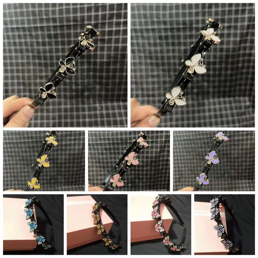 Accessoires pour cheveux, bandeaux élégants avec pinces, pinces à cheveux brillantes et douces en strass, bandeau pour frange, couvre-chef, bandeau en plastique, cadeaux
