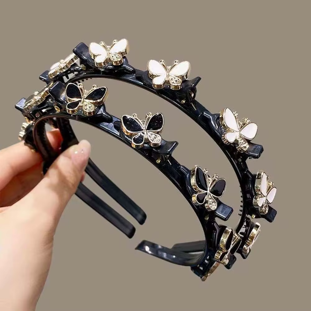 Accessoires pour cheveux, bandeaux élégants avec pinces, pinces à cheveux brillantes et douces en strass, bandeau pour frange, couvre-chef, bandeau en plastique, cadeaux