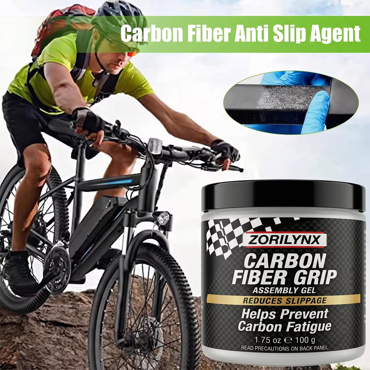Graisse pour vélo en carbone professionnelle 100g | Pâte d'assemblage antidérapante pour réparations de vélos | Formule