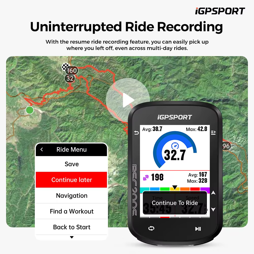 Ordinateur de vélo GPS iGPSPORT BSC200S avec navigation d'itinéraire