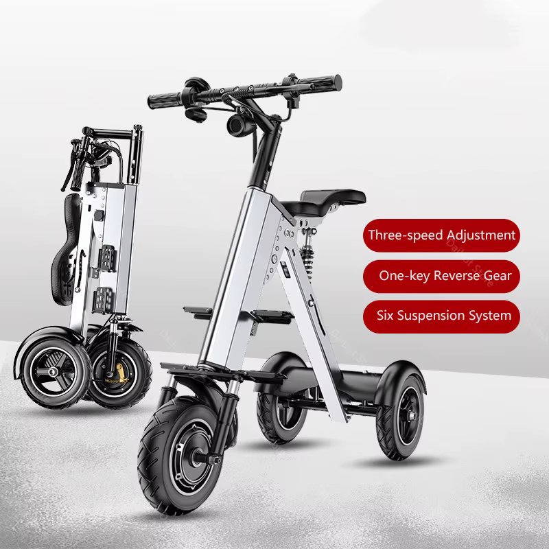 Nouveau Scooter électrique adulte pliant à 3 roues avec siège 36V 350W Tricycle