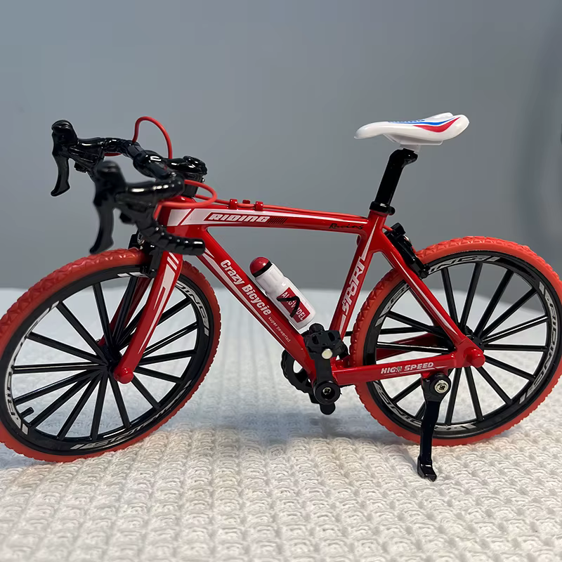 1:8 Mini modèle de vélo en alliage moulé sous pression 19cm doigt en métal adulte rouge Mini vélo Simulation Collection cadeaux jouets filles 14 +