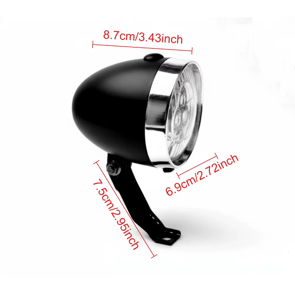 Phares avant de vélo vintage 3 LED