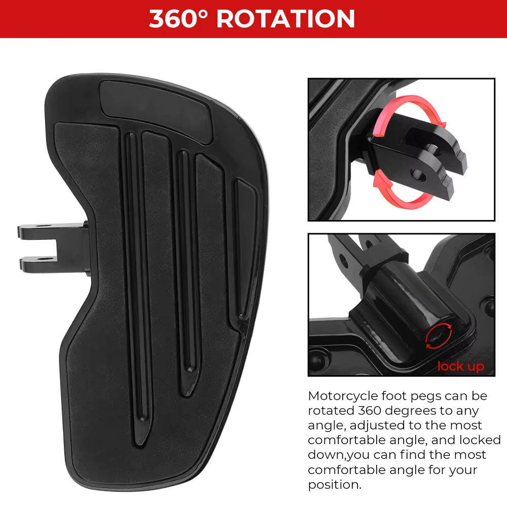 Repose-pieds noirs réglables pour Harley Softail Low Rider ST FXLRST 2022 – 2024
