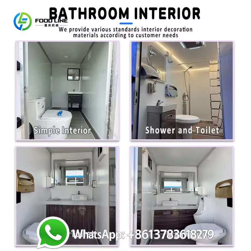 Cabine de toilette portable personnalisée, unité de salle de bain extérieure, toilettes de camping, installation facile, design durable et résistant aux intempéries