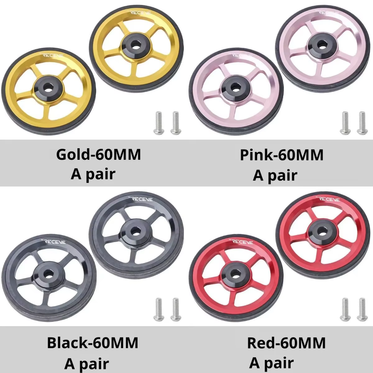 Roue facile à rouler de 60 mm pour vélo pliant Brompton en alliage d'aluminium