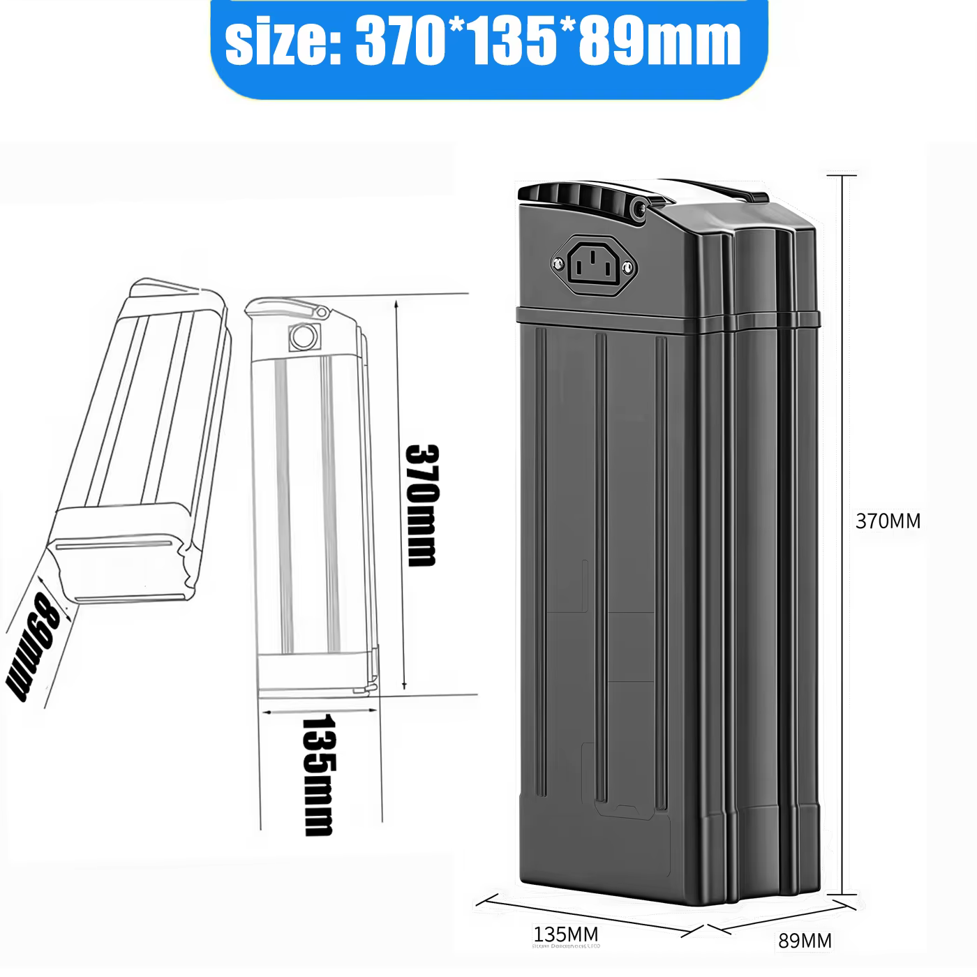 Batterie de vélo électrique 18650/21700 Cell 48V 15Ah 17Ah 19.2Ah 24Ah 25Ah