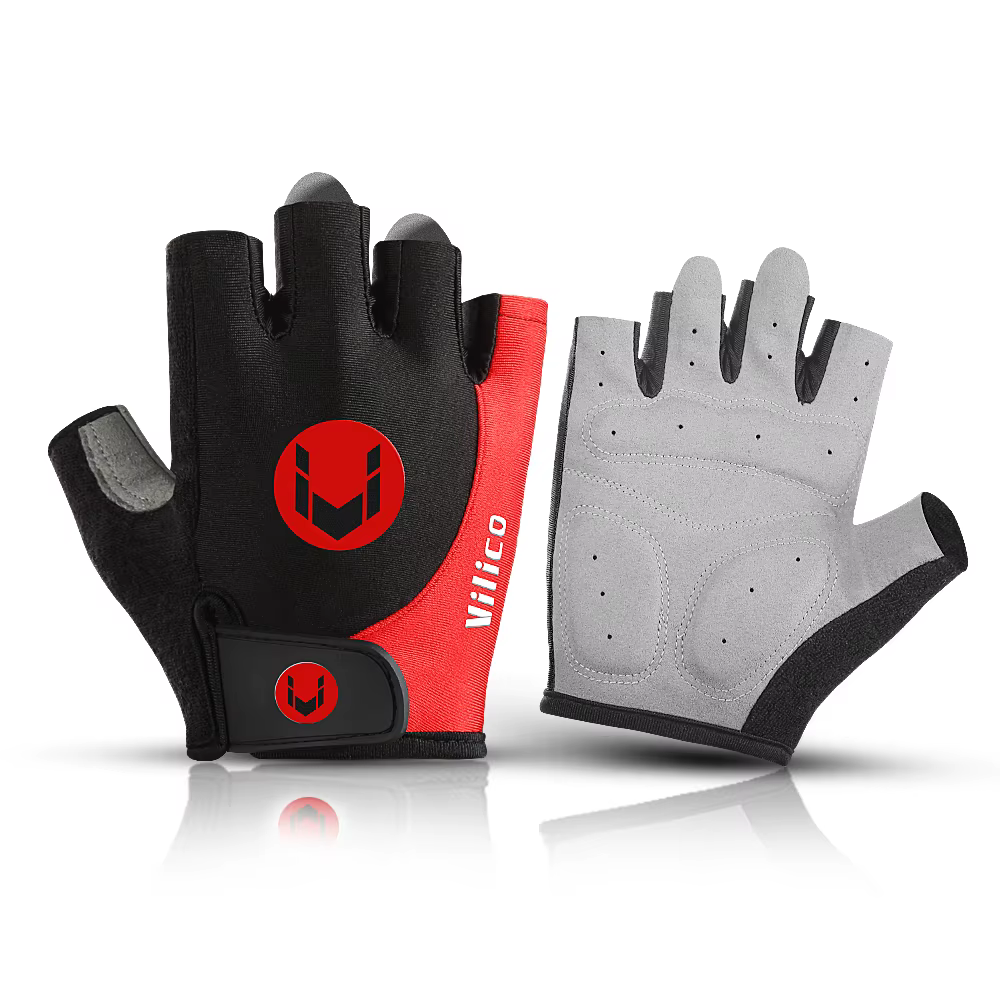 Gants de vélo Vilico à demi-doigts, respirants et absorbant les chocs, pour hommes et femmes, antidérapants, pour VTT, vélo de route, salle de sport