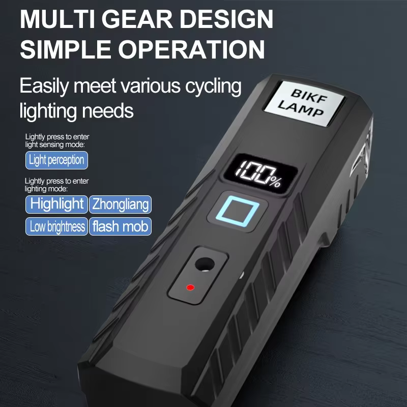 Lumière de vélo rechargeable par USB - Phare à détection automatique