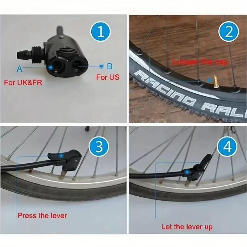 Adaptateur de buse de pompe à vélo - Double tête Presta et Schrader