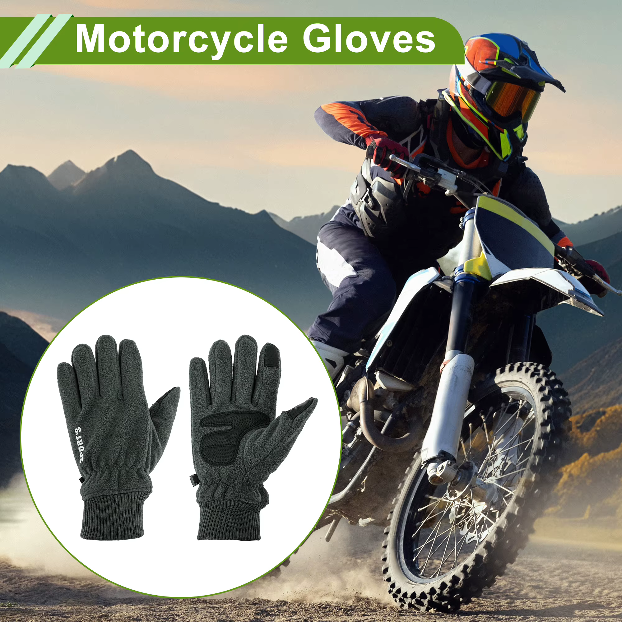 X Autohaux Gants de cyclisme pliables à doigts complets pour hommes