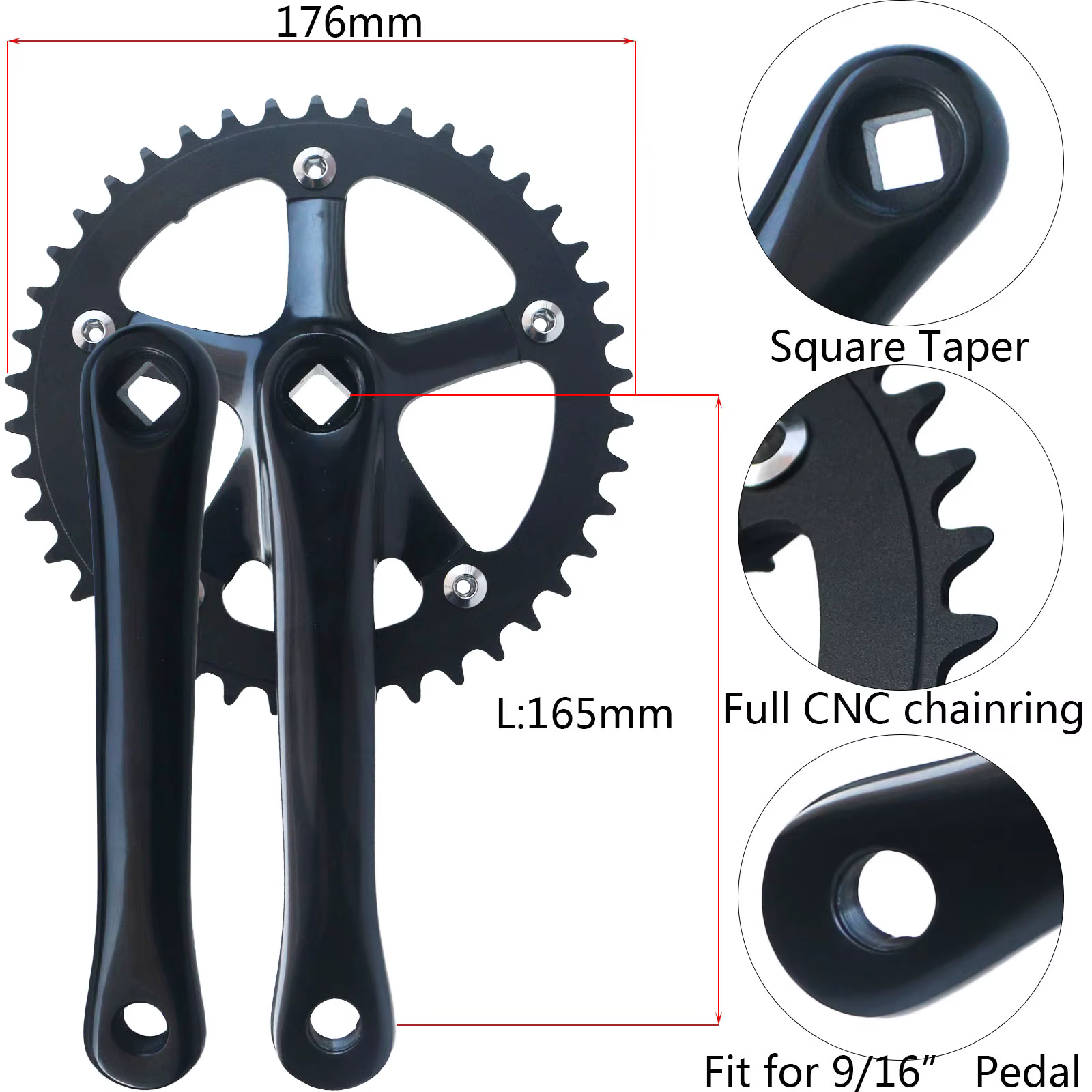 Pédalier de vélo de route 165mm 130BCD