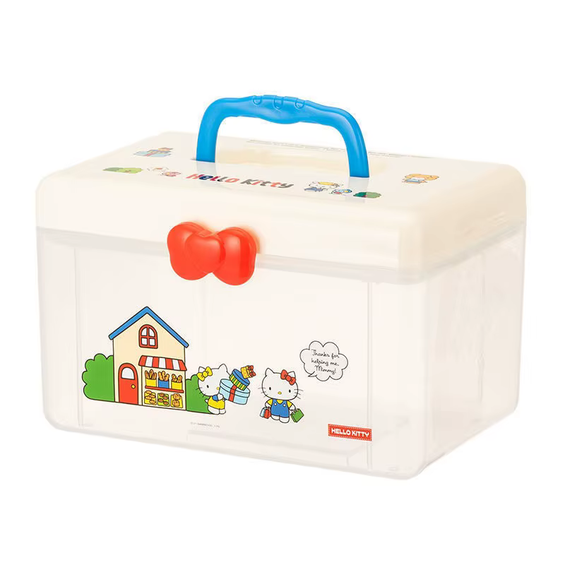 Boîte de rangement Kawaii Hello Kitty, boîte de rangement de bureau, organisation de cosmétiques, collection de meubles, décoration, accessoires pour femmes, vente en gros