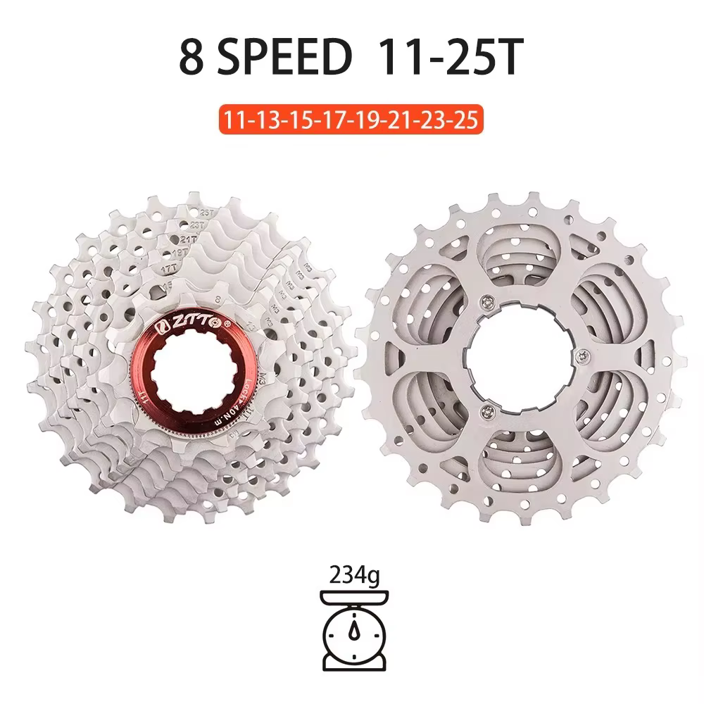 Cassette de vélo de route vtt ultralégère à 8 vitesses 11-23/25/28/30/32/34/36T