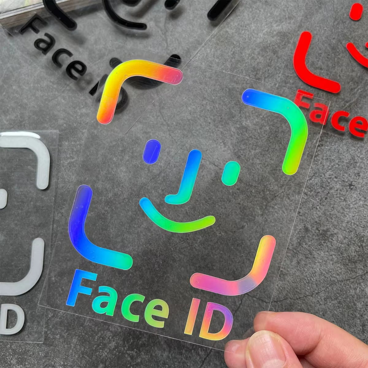 Autocollants amusants pour déverrouiller le système d'identification faciale
