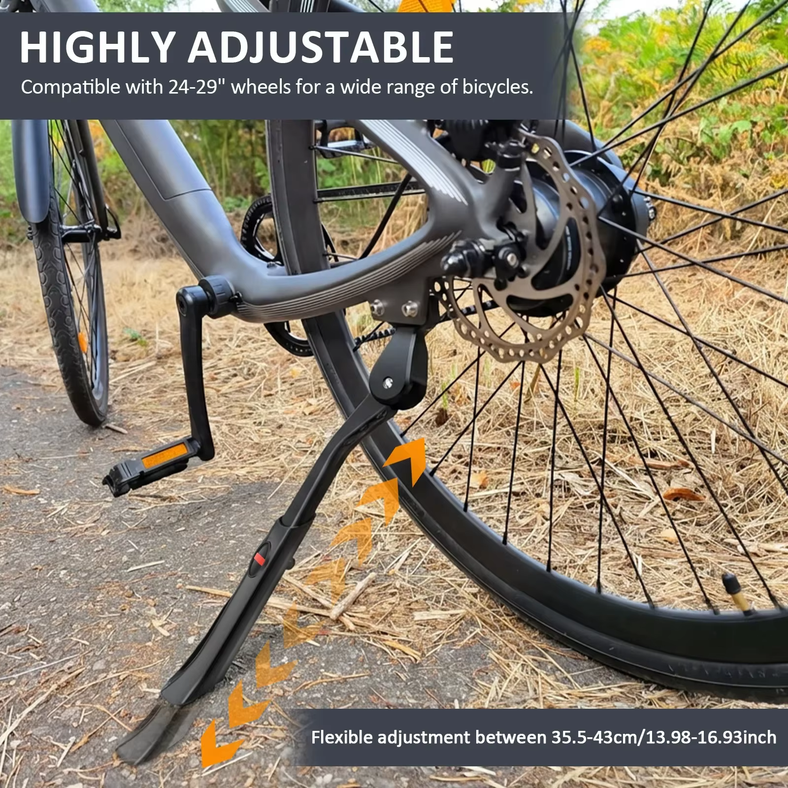 Béquille de vélo réglable en alliage d'aluminium