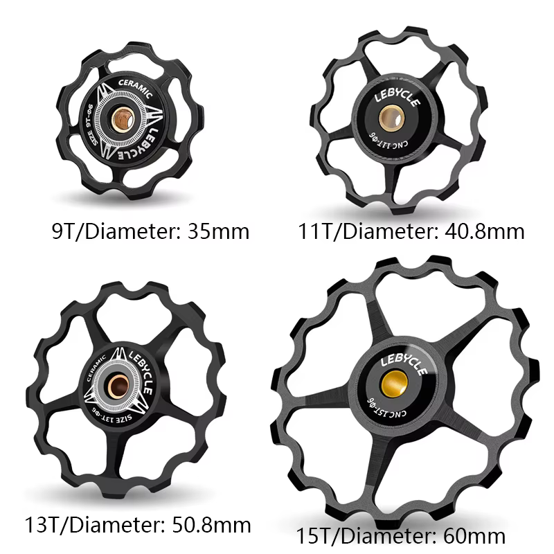 Dérailleurs de vélo poulie roue 9T/11T/13T/15T engrenage de guidage roulements en céramique/acier alliage d'aluminium