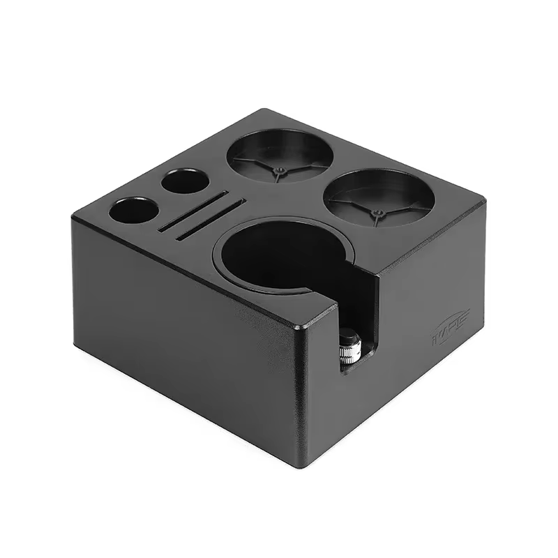 IKAPE Boîte à Expresso 7-en-1 51/54/58MM, Organisateur de Rangement pour Accessoires de Café, Boîte à Outils Universelle pour Bar à Expresso Noir/Blanc
