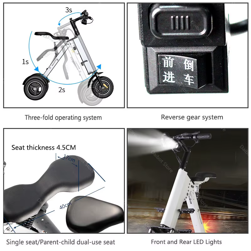 Trottinette électrique pliable légère avec siège pour femme